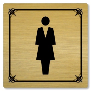 WC ženy, 80x80mm, zlatá, Nebraska